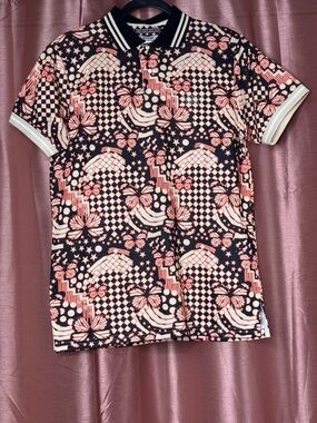 Akoo Black and Orange Graphic Polo Shirt